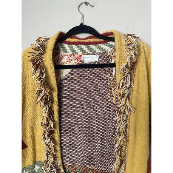 Lew Magram Collection Vintage Western Native Horse Art Tapestry Jacket Cardigan - Picture 4 of 12